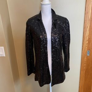 Express Black Sequin Blazer